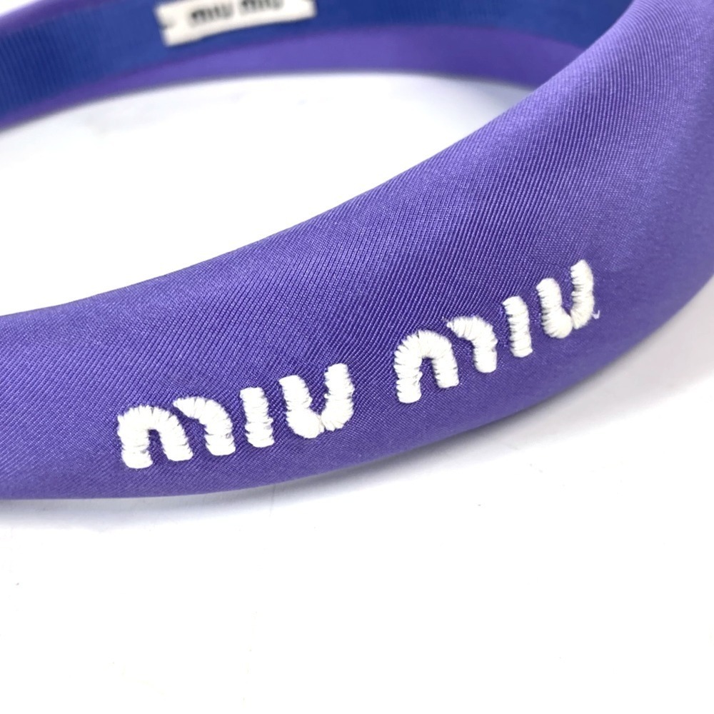 MIUMIU Miu Bicolor Hairband Headband Hair Canvas Women's Purple G-241010-40